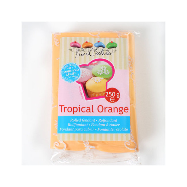 Pâte à sucre orange Tropical FUNCAKES DLUO DEPASSEE