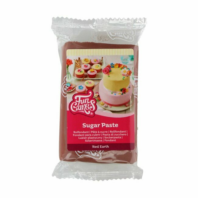 Pâte à sucre Rouge terre 250g FUNCAKES DLUO DEPASSEE