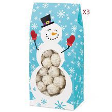 3 emballages à biscuits bonhomme de neige "Merry & Sweet"
