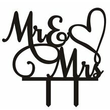 Topper mariage Mr & Mrs NOIR