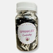 Sprinkles Batonnets en sucre noir argent 100g