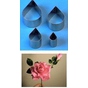 4 Découpoirs pétales de roses en métal