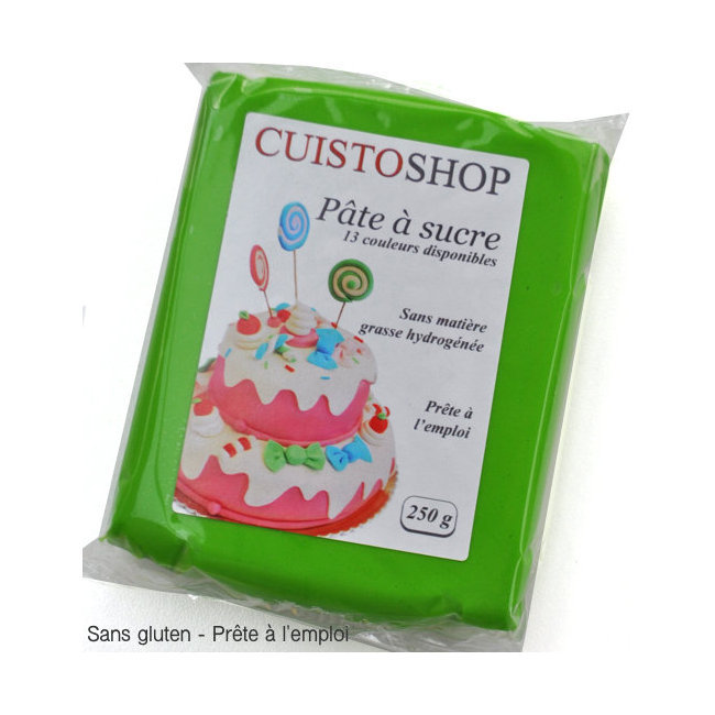 Pâte à sucre couleur verte 250g - Cuistoshop