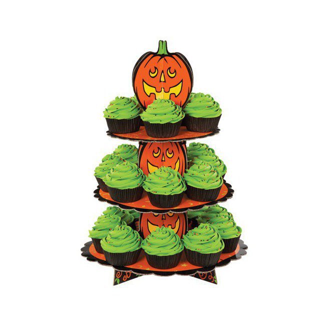 Présentoir à Cupcakes Halloween-Citrouille