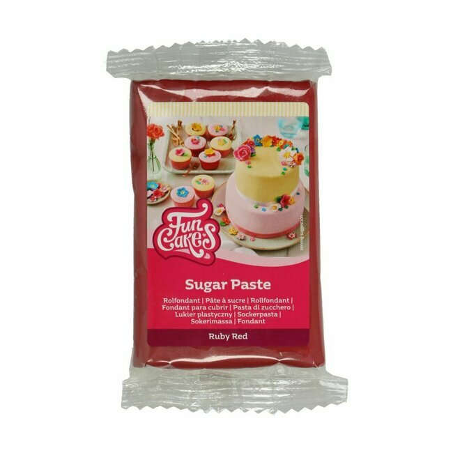 Pâte à sucre Funcakes Rouge Ruby  250g