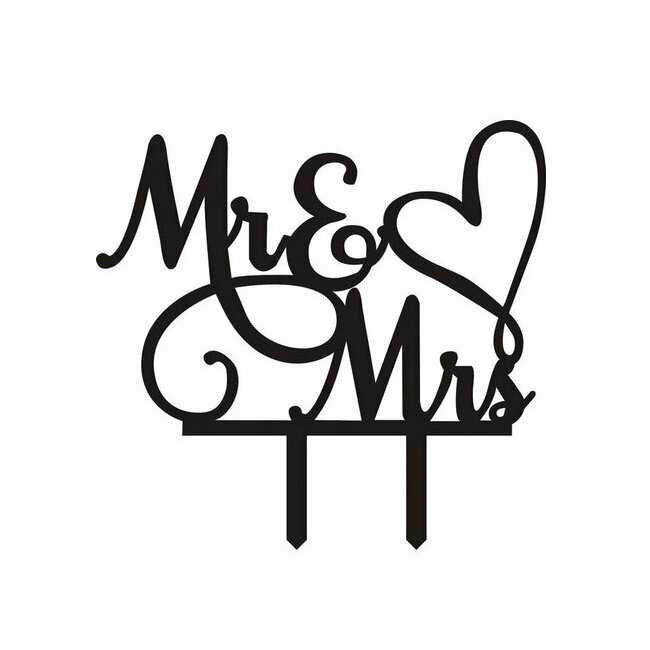 Topper mariage Mr & Mrs NOIR