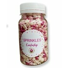 Sprinkles en sucre ROSE/BLANC/FUSHIA 100g